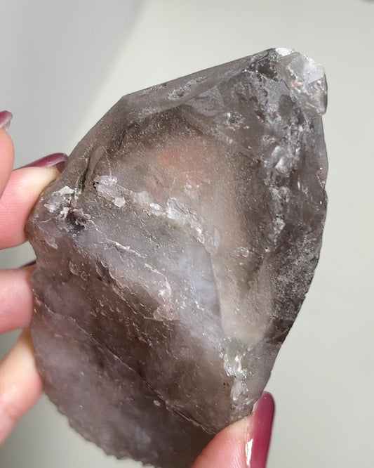 極罕見埃及西奈山煙晶有著古老的紋理與專注穩定的能量 rare smoky quartz from mount Sinai, Egypt gives divine energy