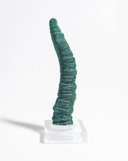 民主剛果孔雀石｜稀有罕見收藏級礦標Sparkling Malachite Stalactite from DR Congo | Rare, Museum-Grade Collectible Specimen