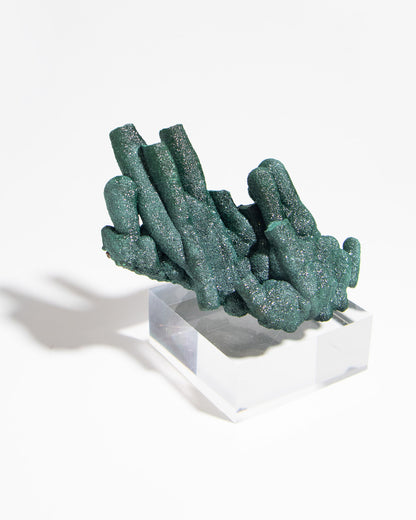 剛果孔雀石｜稀有罕見收藏級礦標Sparkling Malachite Stalactite from DR Congo | Rare, Museum-Grade Collectible Specimen