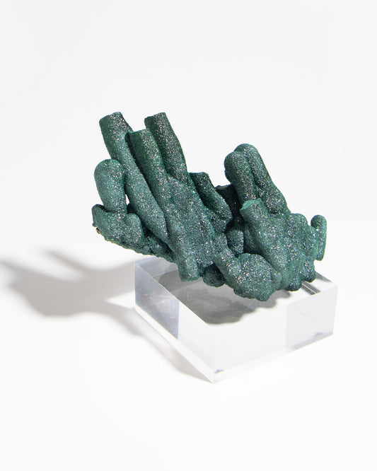 剛果孔雀石｜稀有罕見收藏級礦標Sparkling Malachite Stalactite from DR Congo | Rare, Museum-Grade Collectible Specimen
