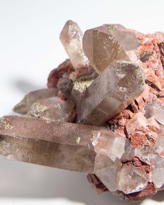 埃及煙晶標本非常稀有smoky quartz specimens from Mount Sinai, Egypt are exceptionally rare.They embodies grounding and protective energy—supporting focus, emotional stability, and a calm return to the present moment. 