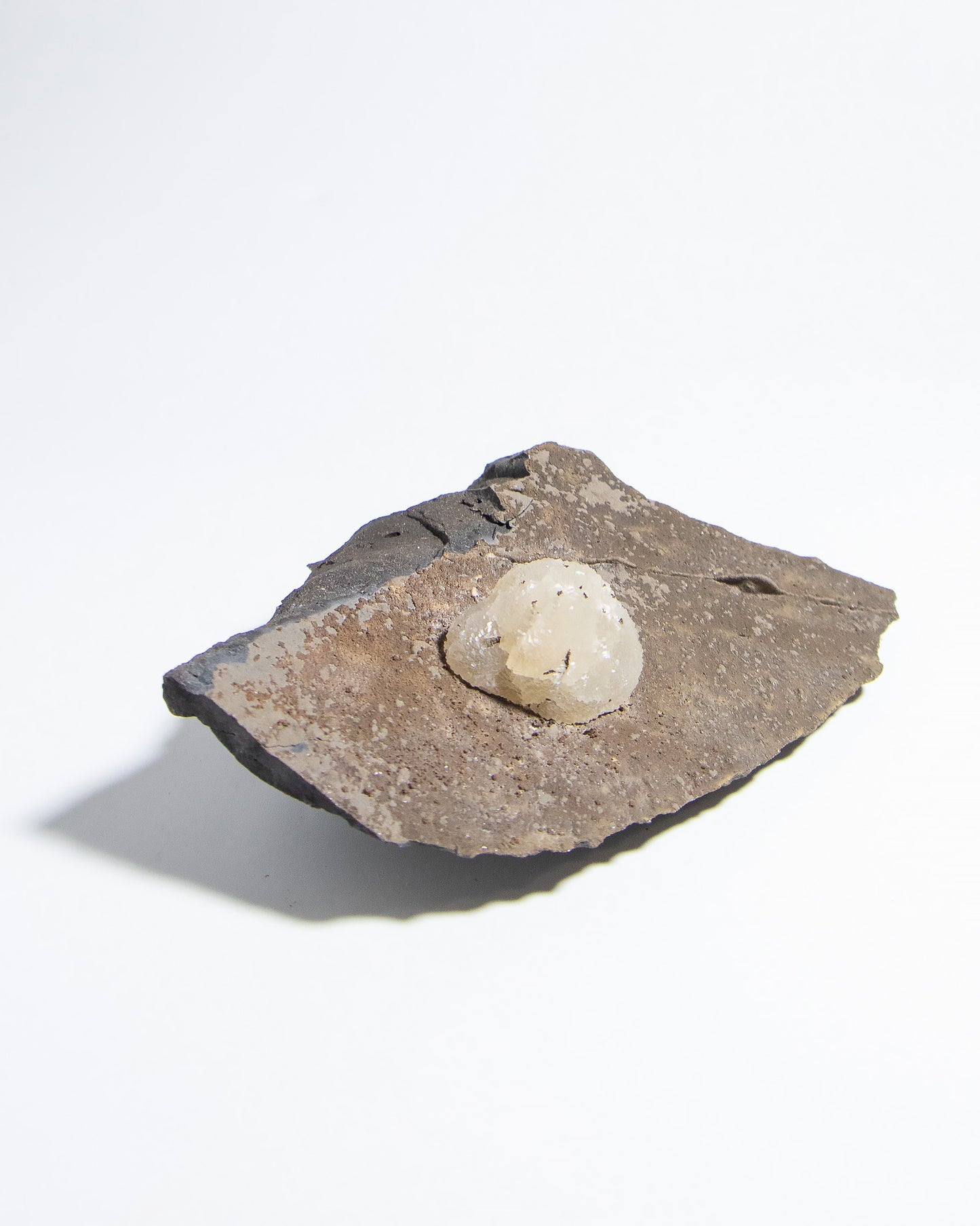 稀有的義大利球狀方解石，常長在玄武岩上 Rare Italian botryoidal calcite typically occurs on basalt.