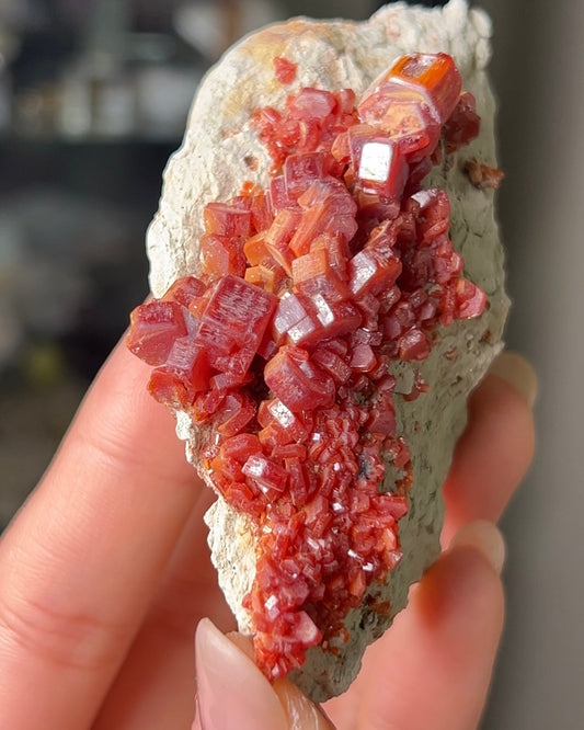 摩洛哥釩鉛礦來自Mibladen礦區vanadinite from Morocco
