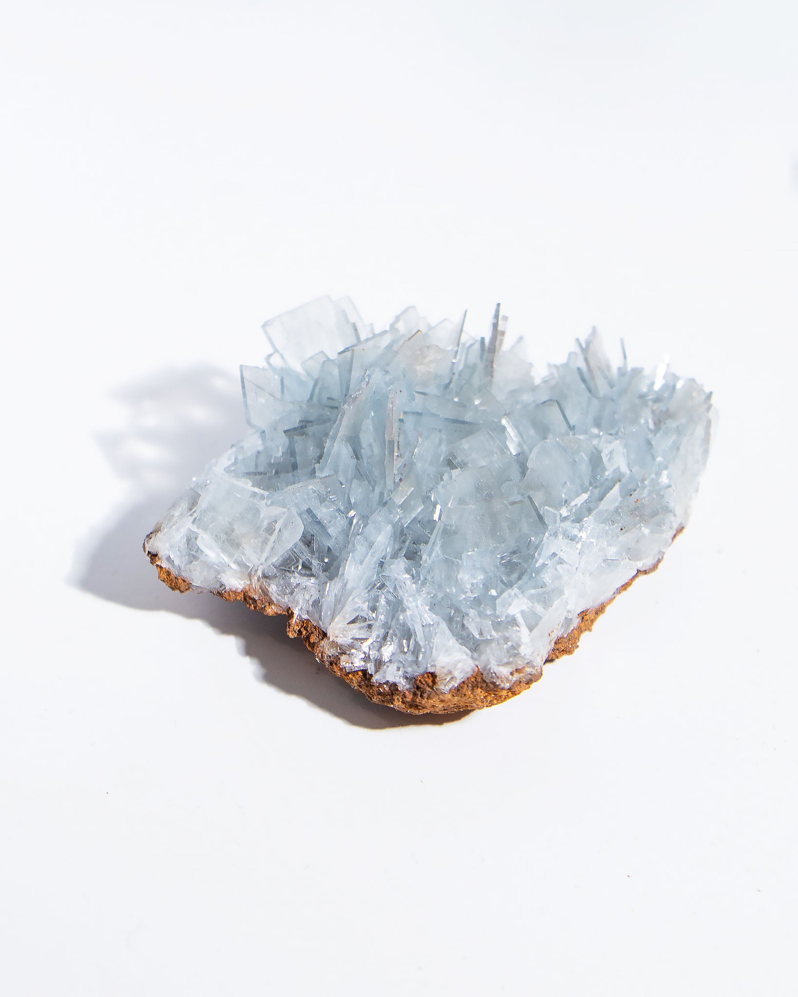西班牙重晶石 Barite｜San Jorge 礦區天藍板狀晶體標本 Spanish Barite sky-blue tabular crystals San Jorge Mines Murcia Spain