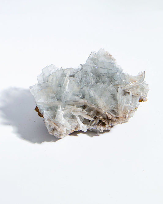西班牙重晶石 Barite｜San Jorge 礦區灰藍板狀晶體標本 Spanish Barite sky-blue tabular crystals San Jorge Mines Spain