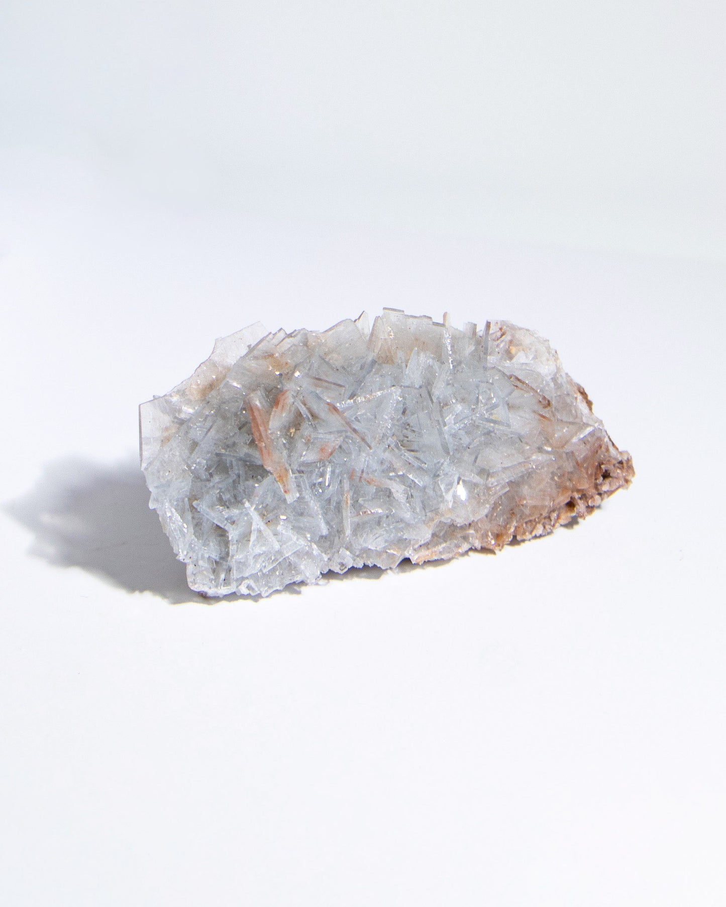 西班牙重晶石 Barite｜San Jorge 礦區灰藍棕粉共生板狀晶體標本 Spanish Barite sky-blue blush-pink tabular crystals San Jorge Mines Spain