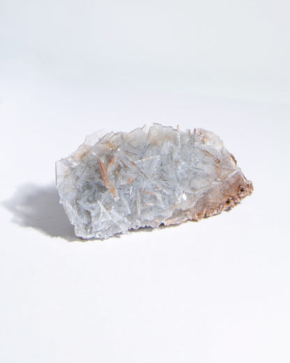 西班牙重晶石 Barite｜San Jorge 礦區灰藍棕粉共生板狀晶體標本 Spanish Barite sky-blue blush-pink tabular crystals San Jorge Mines Spain