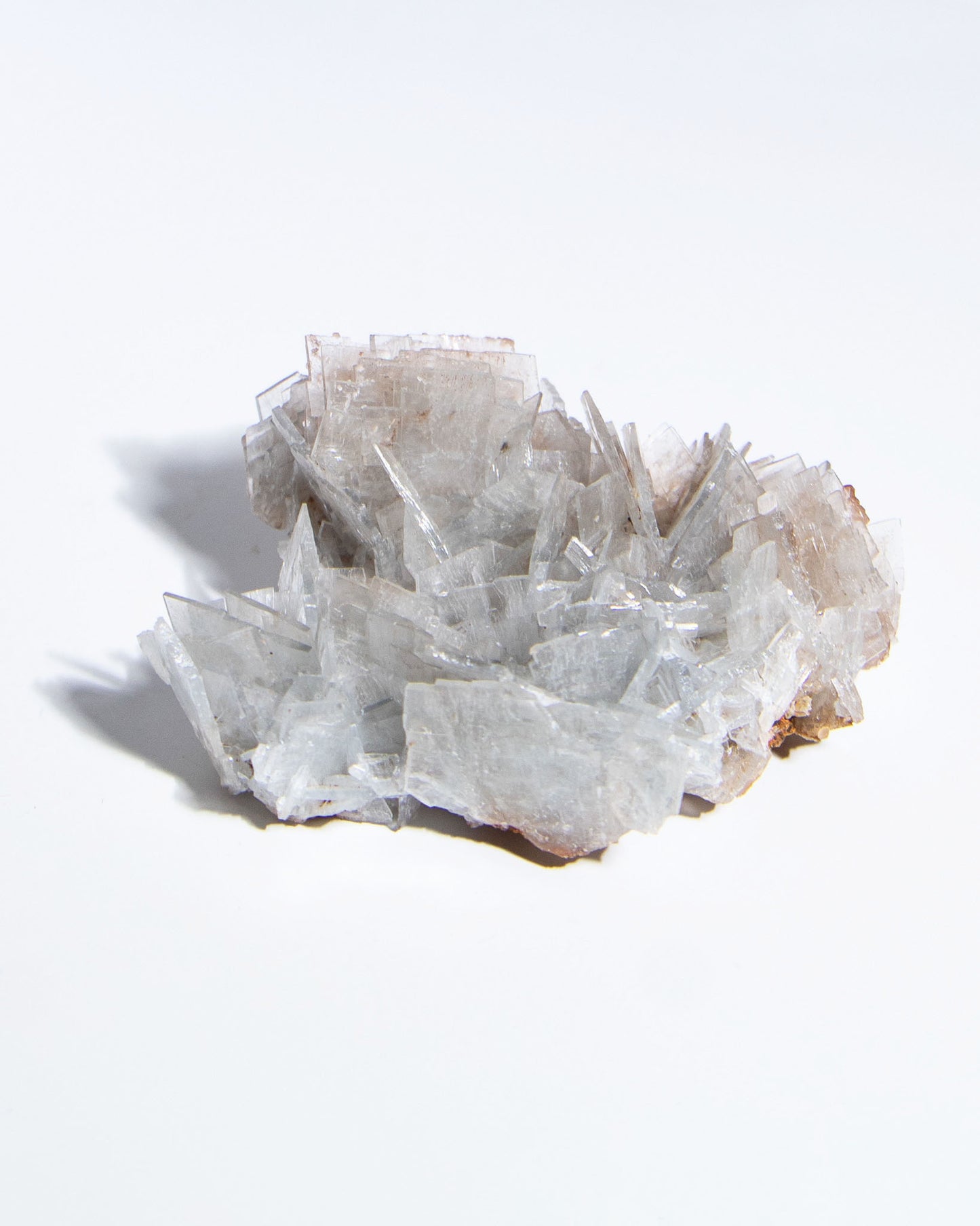 西班牙重晶石 Barite｜San Jorge 礦區灰藍棕粉共生板狀晶體標本 Spanish Barite sky-blue blush-pink tabular crystals San Jorge Mines Spain