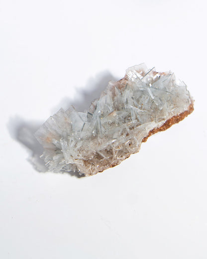 西班牙重晶石 Barite｜San Jorge 礦區灰藍棕粉共生板狀晶體標本 Spanish Barite sky-blue blush-pink tabular crystals San Jorge Mines Spain