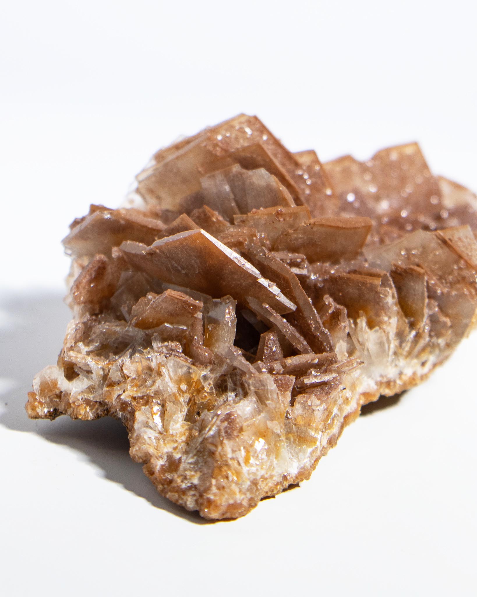 西班牙重晶石 Barite｜San Jorge 礦區鐵染棕紅板狀晶體標本 Spanish Barite iron-stained reddish-brown tabular crystals San Jorge Mines Spain