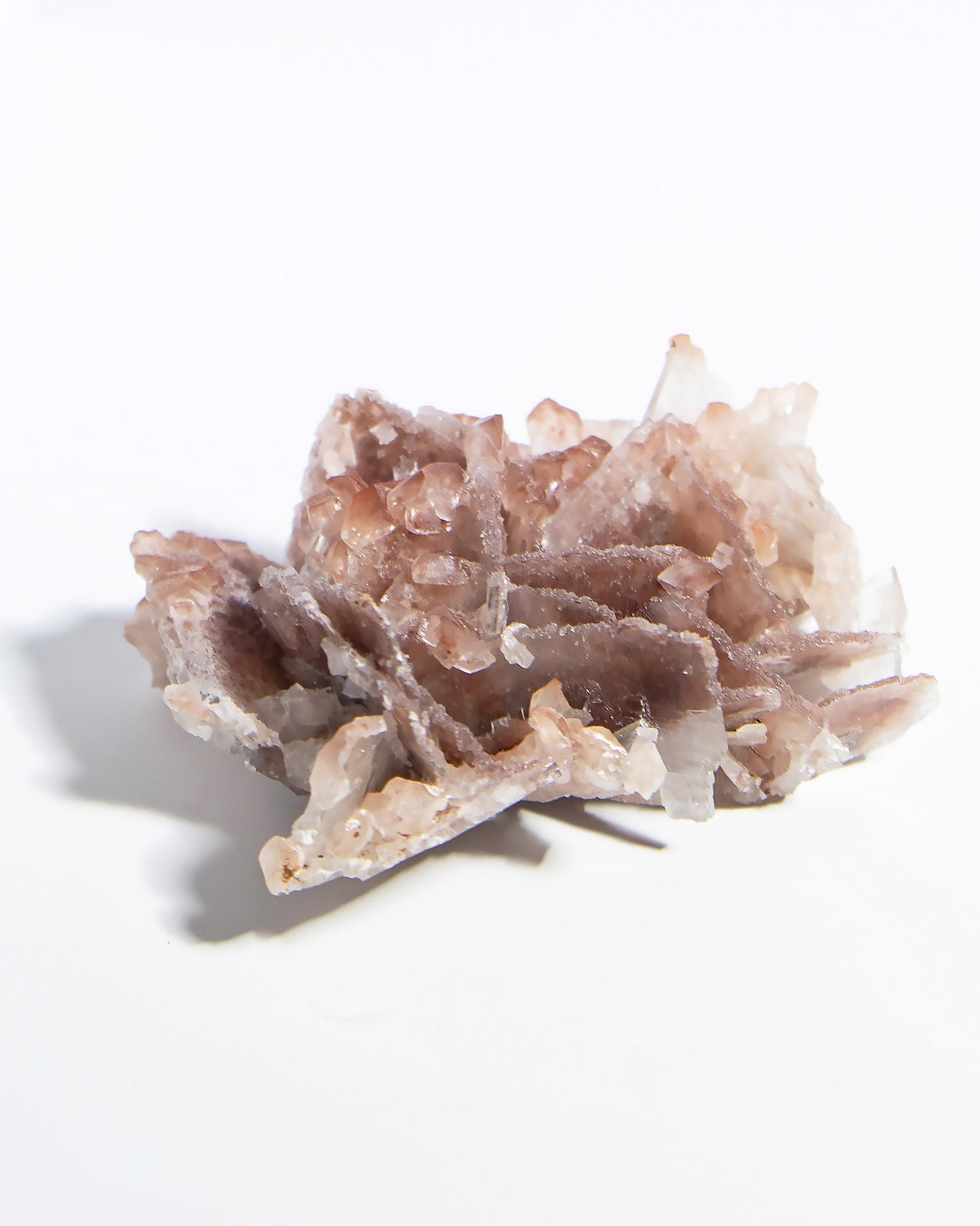西班牙重晶石 Barite｜San Jorge 礦區天藍棕粉共生板狀晶體標本 Spanish Barite sky-blue blush-pink tabular crystals San Jorge Mines Spain