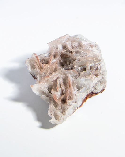 西班牙重晶石 Barite｜San Jorge 礦區灰藍棕粉共生板狀晶體標本 Spanish Barite sky-blue blush-pink tabular crystals San Jorge Mines Spain