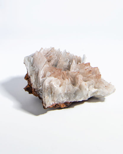 西班牙重晶石 Barite｜San Jorge 礦區灰藍棕粉共生板狀晶體標本 Spanish Barite grey-blue blush-pink tabular crystals San Jorge Mines Spain
