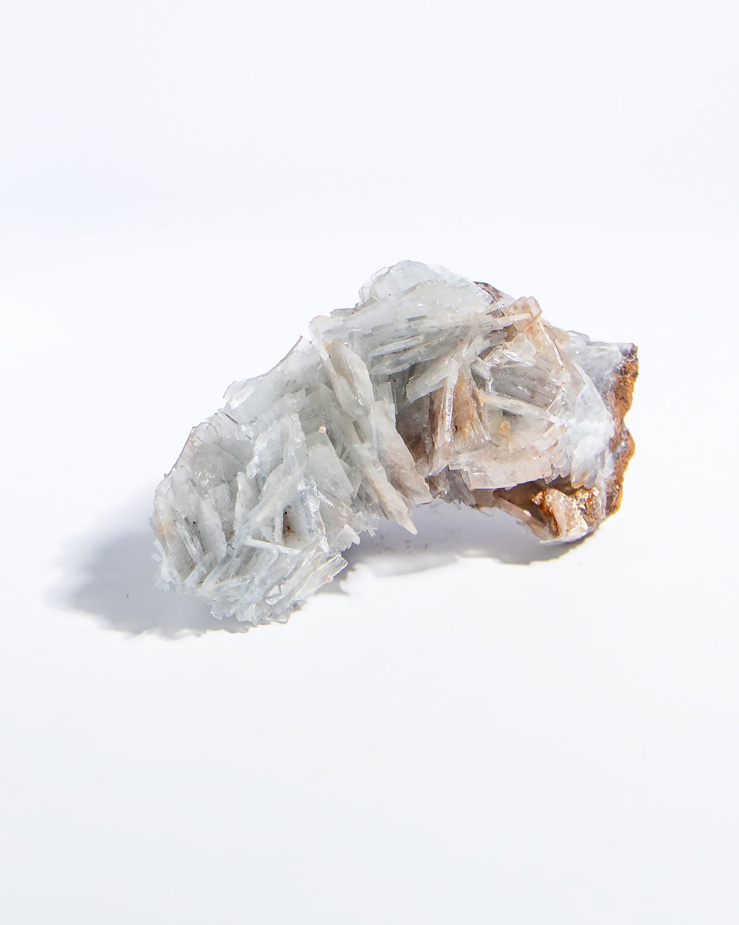 西班牙重晶石 Barite｜San Jorge 礦區灰藍棕粉共生板狀晶體標本 Spanish Barite grey-blue blush-pink tabular crystals San Jorge Mines Spain