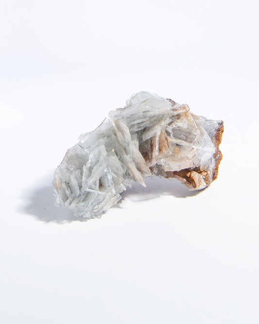 西班牙重晶石 Barite｜San Jorge 礦區灰藍棕粉共生板狀晶體標本 Spanish Barite grey-blue blush-pink tabular crystals San Jorge Mines Spain