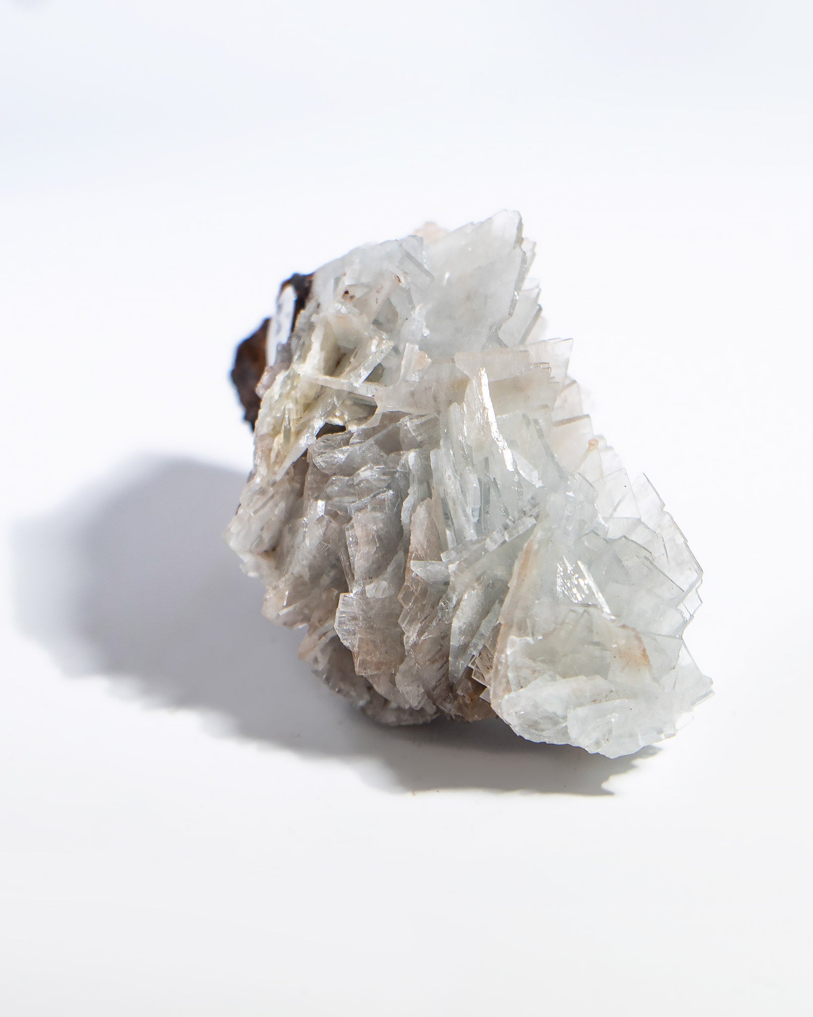 西班牙重晶石 Barite｜San Jorge 礦區灰藍棕粉共生板狀晶體標本 Spanish Barite sky-blue blush-pink tabular crystals San Jorge Mines Spain