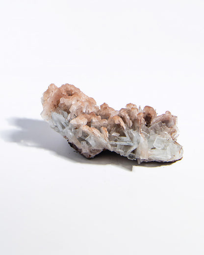 西班牙重晶石 Barite｜San Jorge 礦區灰藍棕粉共生板狀晶體標本 Spanish Barite grey-blue blush-pink tabular crystals San Jorge Mines Spain