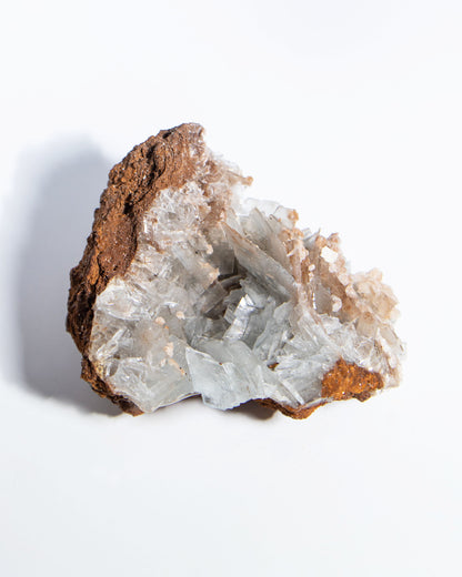 西班牙重晶石 Barite｜San Jorge 礦區天藍棕粉共生板狀晶體標本 Spanish Barite sky-blue blush-pink tabular crystals San Jorge Mines Spain