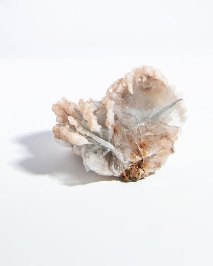 西班牙重晶石 Barite｜San Jorge 礦區天藍棕粉共生板狀晶體標本 Spanish Barite sky-blue blush-pink tabular crystals San Jorge Mines Spain