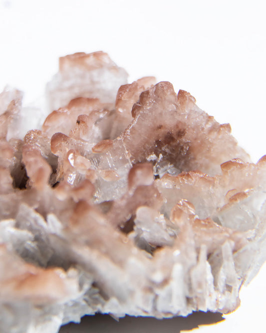 西班牙重晶石 Barite｜San Jorge 礦區灰藍棕粉共生板狀晶體標本 Spanish Barite sky-blue blush-pink tabular crystals San Jorge Mines Spain