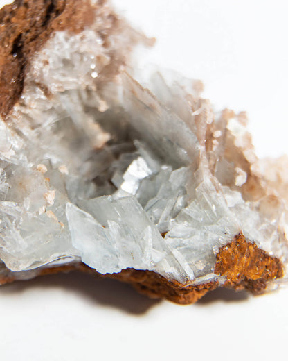 西班牙重晶石 Barite｜San Jorge 礦區灰藍棕粉共生板狀晶體標本 Spanish Barite sky-blue blush-pink tabular crystals San Jorge Mines Spain