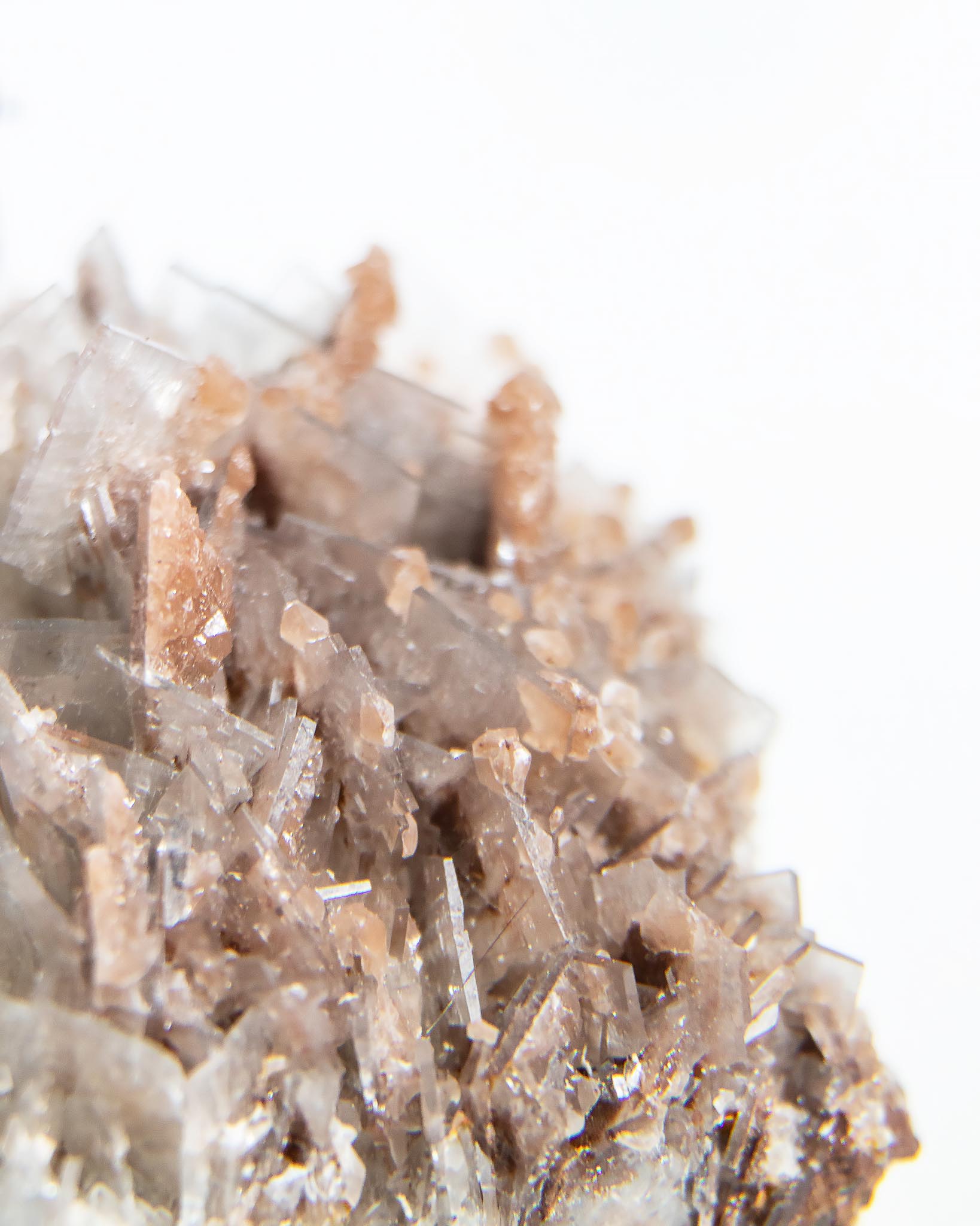 西班牙重晶石 Barite｜San Jorge 礦區灰藍棕粉共生板狀晶體標本 Spanish Barite grey-blue blush-pink tabular crystals San Jorge Mines Spain