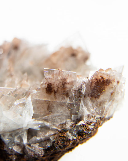 西班牙重晶石 Barite｜San Jorge 礦區灰藍棕粉共生板狀晶體標本 Spanish Barite sky-blue blush-pink tabular crystals San Jorge Mines Spain