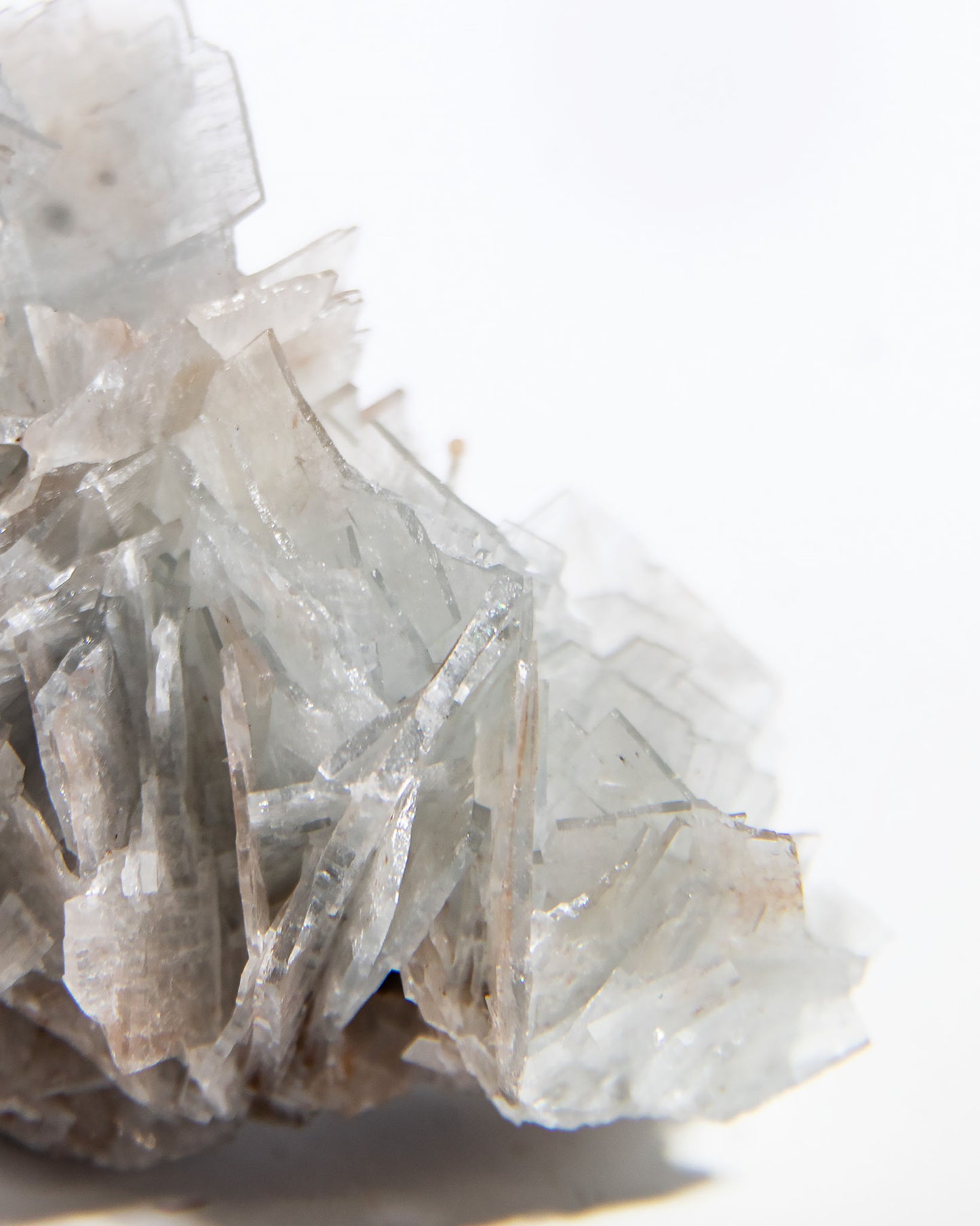 西班牙重晶石 Barite｜San Jorge 礦區灰藍棕粉共生板狀晶體標本 Spanish Barite sky-blue blush-pink tabular crystals San Jorge Mines Spain