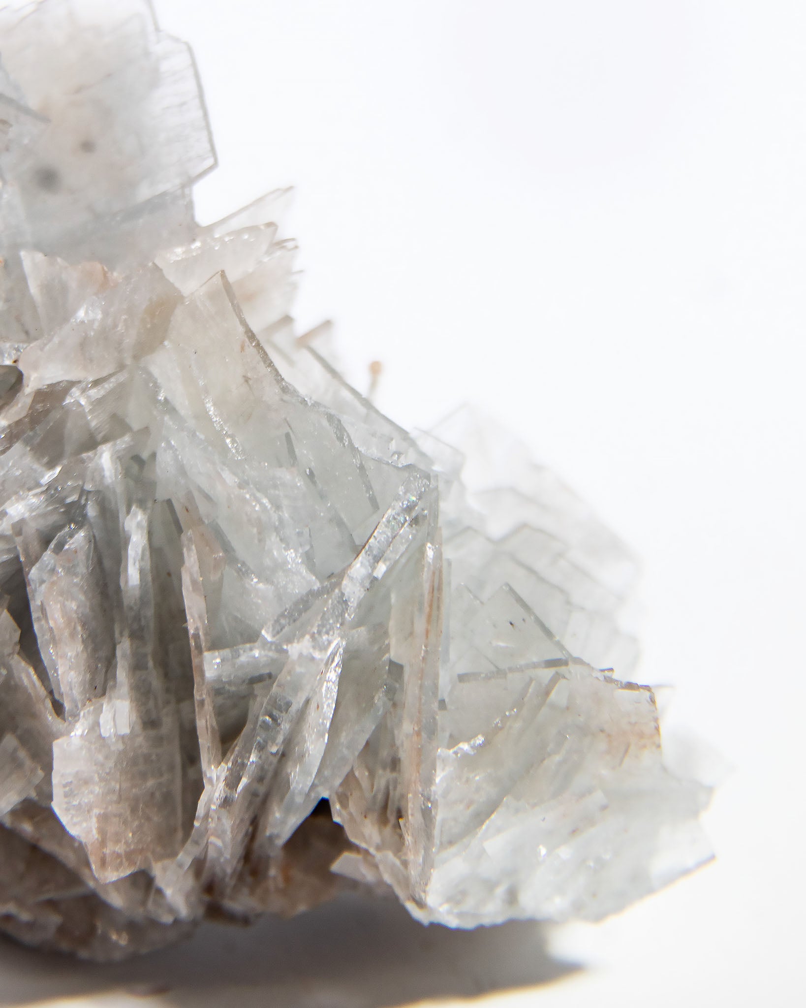 西班牙重晶石 Barite｜San Jorge 礦區灰藍棕粉共生板狀晶體標本 Spanish Barite sky-blue blush-pink tabular crystals San Jorge Mines Spain