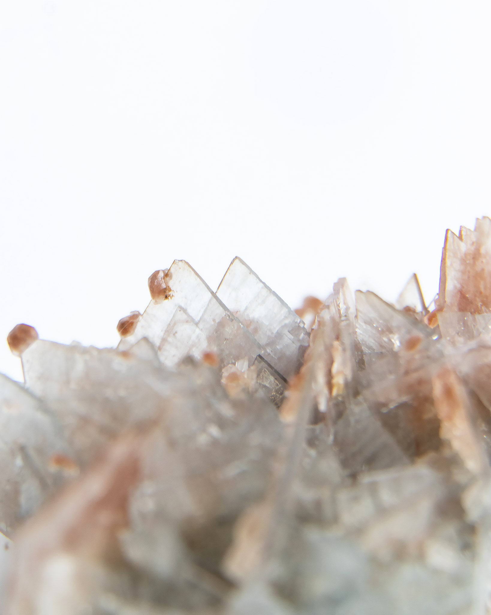 西班牙重晶石 Barite｜San Jorge 礦區灰藍棕粉共生板狀晶體標本 Spanish Barite grey-blue blush-pink tabular crystals San Jorge Mines Spain