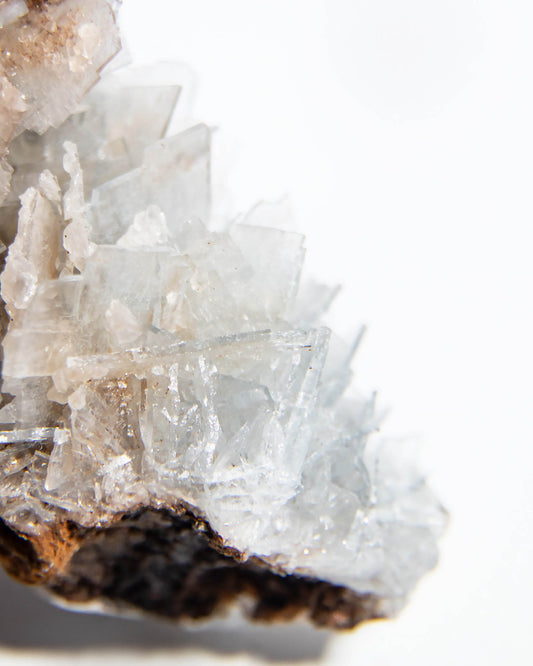 西班牙重晶石 Barite｜San Jorge 礦區灰藍板狀晶體標本 Spanish Barite grey-blue tabular crystals San Jorge Mines Spain