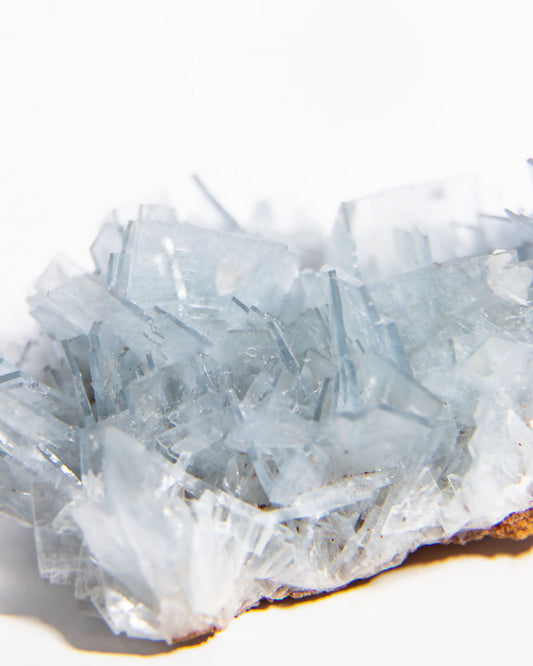 西班牙重晶石 Barite｜San Jorge 礦區天藍板狀晶體標本 Spanish Barite sky-blue tabular crystals San Jorge Mines Murcia Spain