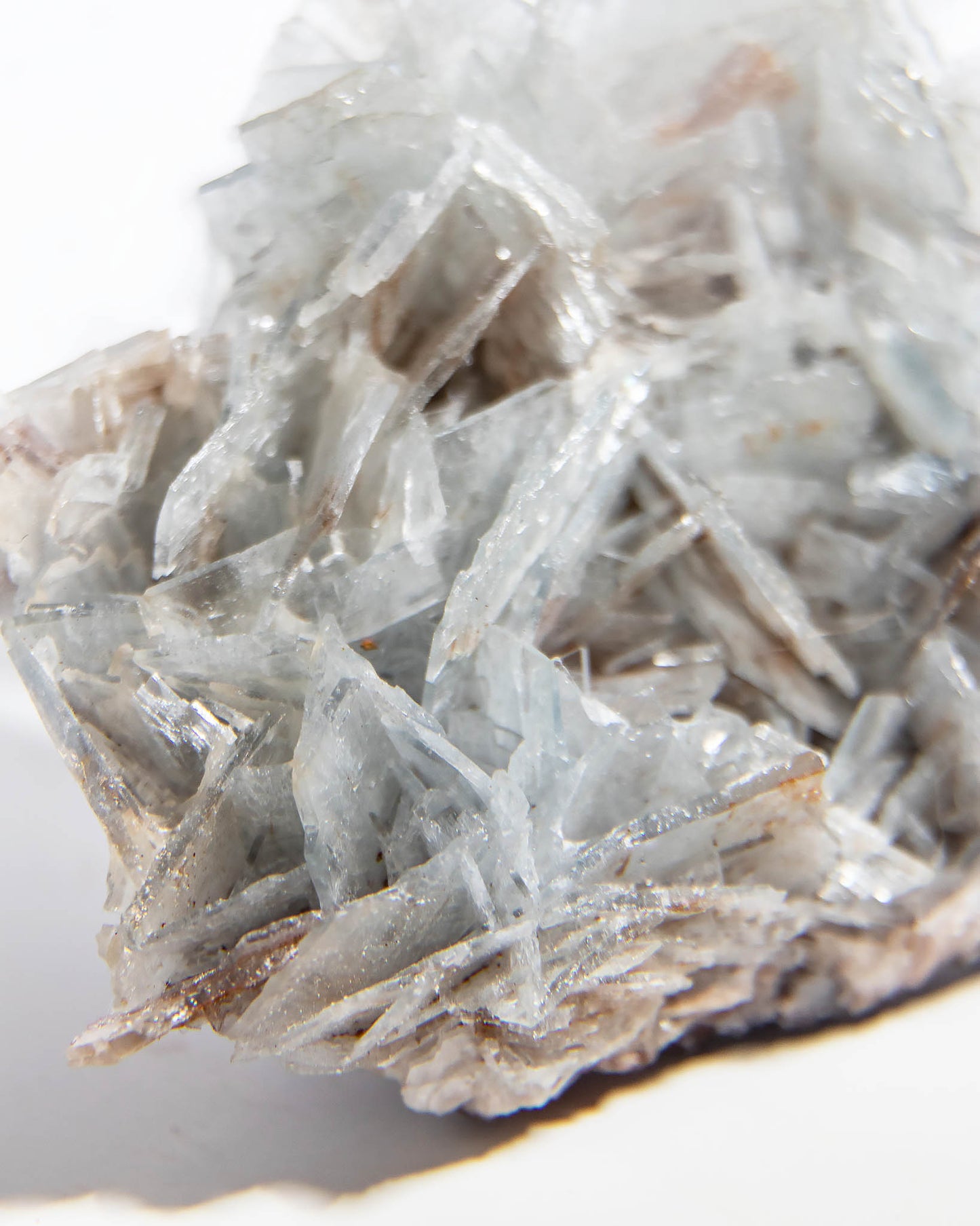 西班牙重晶石 Barite｜San Jorge 礦區灰藍棕粉共生板狀晶體標本 Spanish Barite sky-blue blush-pink tabular crystals San Jorge Mines Spain