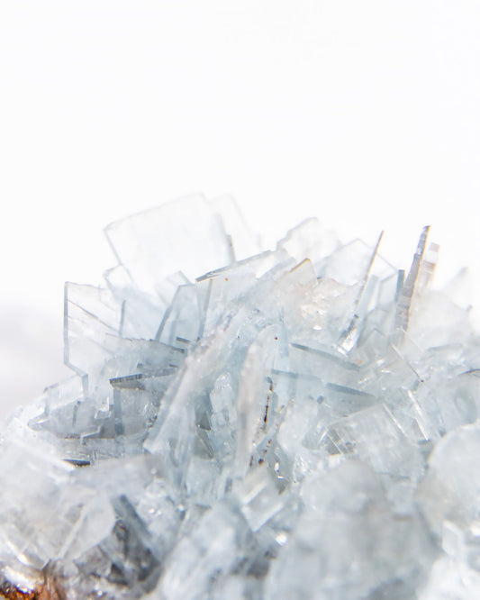 西班牙重晶石 Barite｜San Jorge 礦區天藍板狀晶體標本 Spanish Barite sky-blue tabular crystals San Jorge Mines Murcia Spain