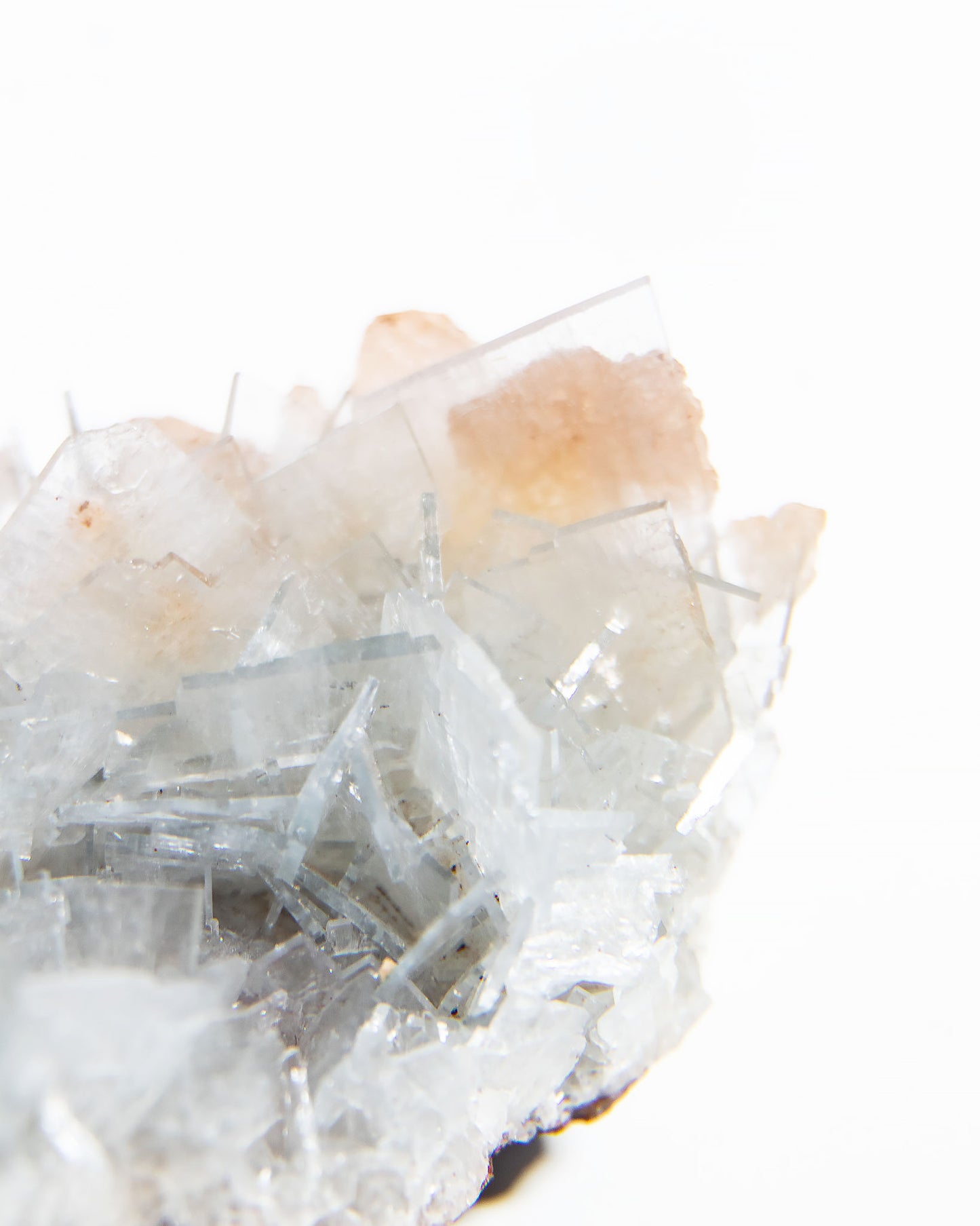 西班牙重晶石 Barite｜San Jorge 礦區灰藍棕粉共生板狀晶體標本 Spanish Barite grey-blue blush-pink tabular crystals San Jorge Mines Spain