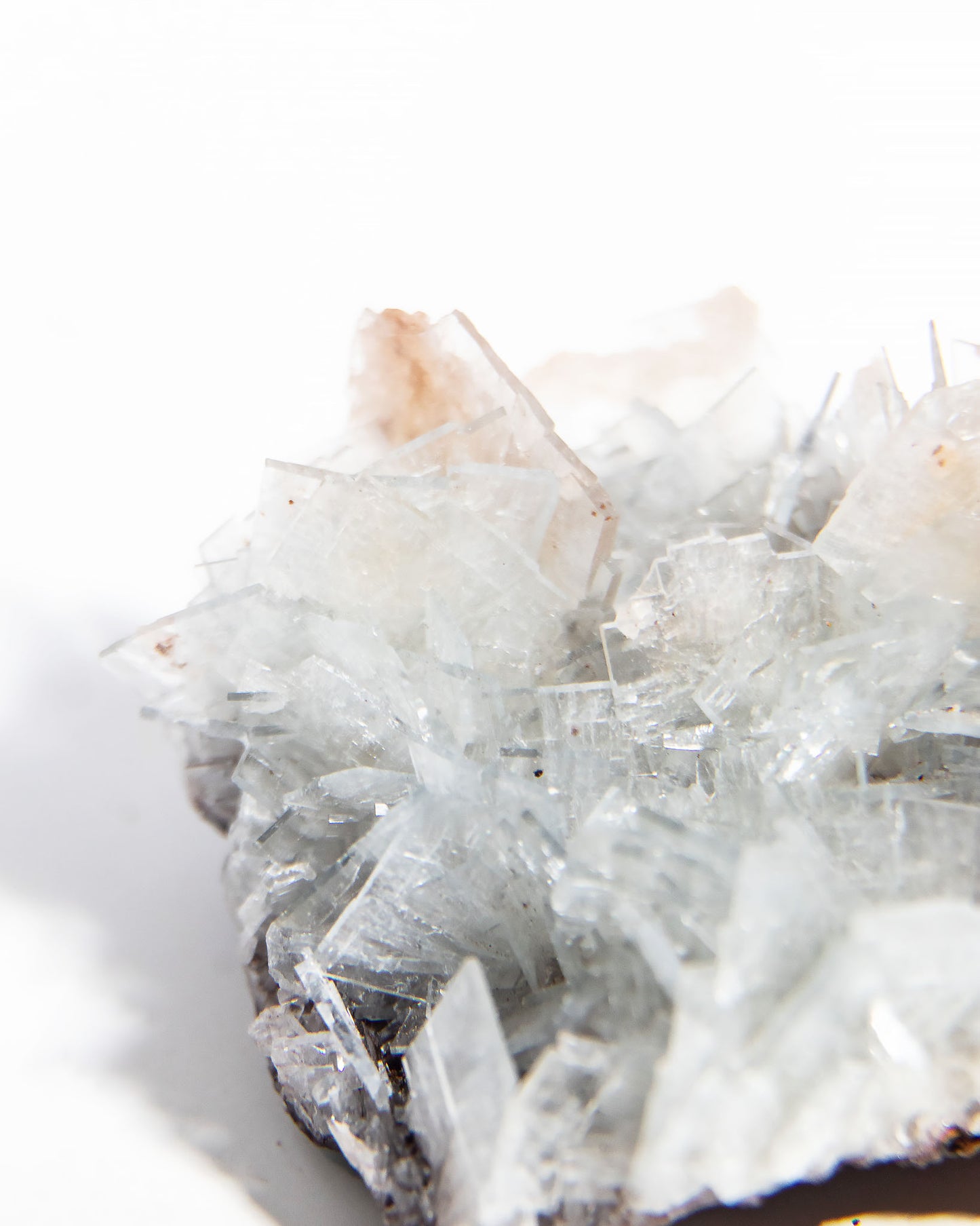 西班牙重晶石 Barite｜San Jorge 礦區灰藍板狀晶體標本 Spanish Barite grey-blue blush-pink tabular crystals San Jorge Mines Spain