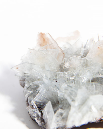 西班牙重晶石 Barite｜San Jorge 礦區灰藍板狀晶體標本 Spanish Barite grey-blue blush-pink tabular crystals San Jorge Mines Spain