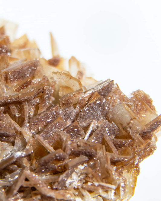 西班牙重晶石 Barite｜San Jorge 礦區鐵染棕紅板狀晶體標本 Spanish Barite iron-stained reddish-brown tabular crystals San Jorge Mines Spain
