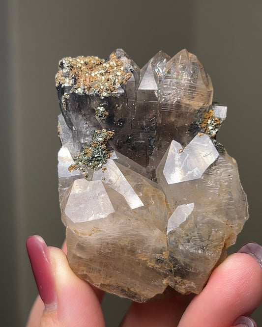罕見的波士尼亞煙晶 smoky quartz from rare locality Bosnia Herzegovina shows elegant gradient of color and wild structure