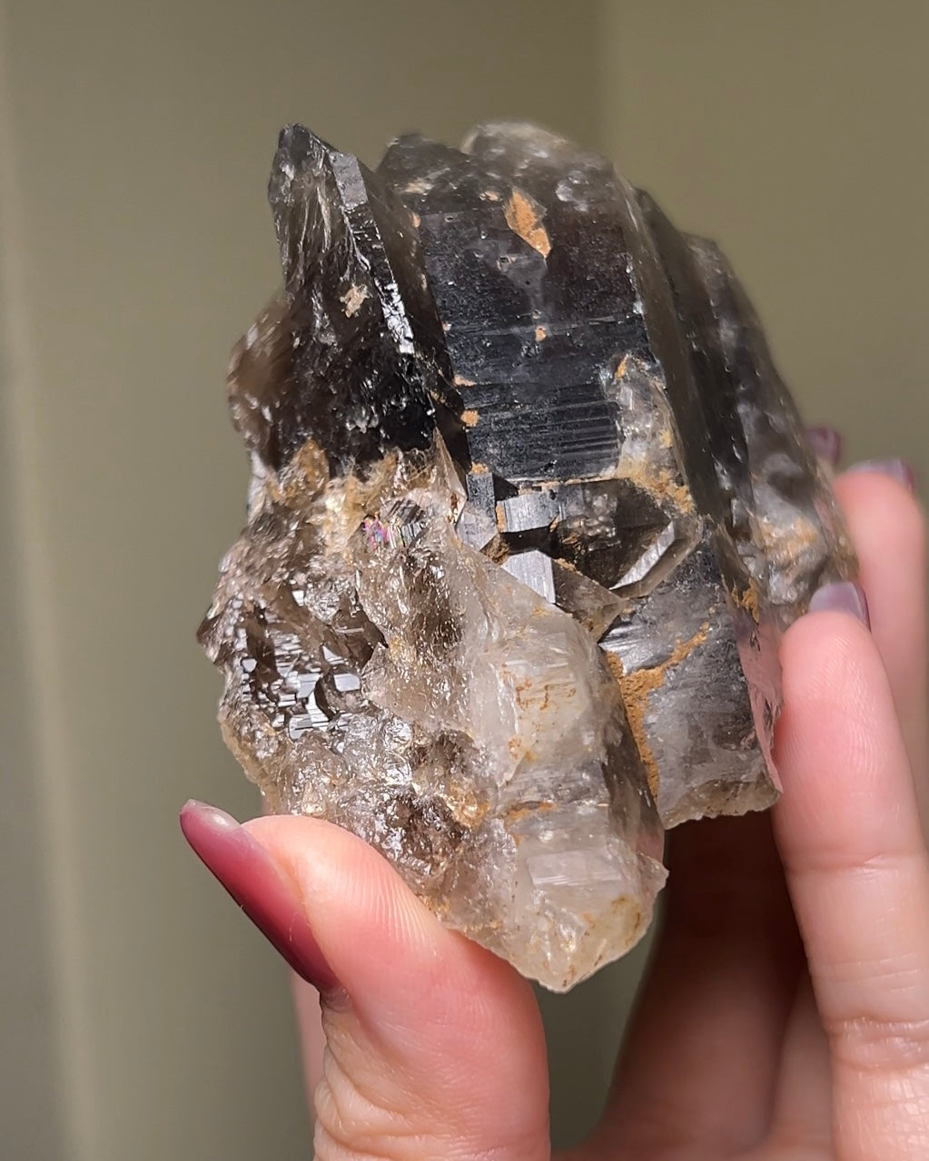 罕見的波士尼亞煙晶 smoky quartz from rare locality Bosnia Herzegovina shows elegant gradient of color and wild structure
