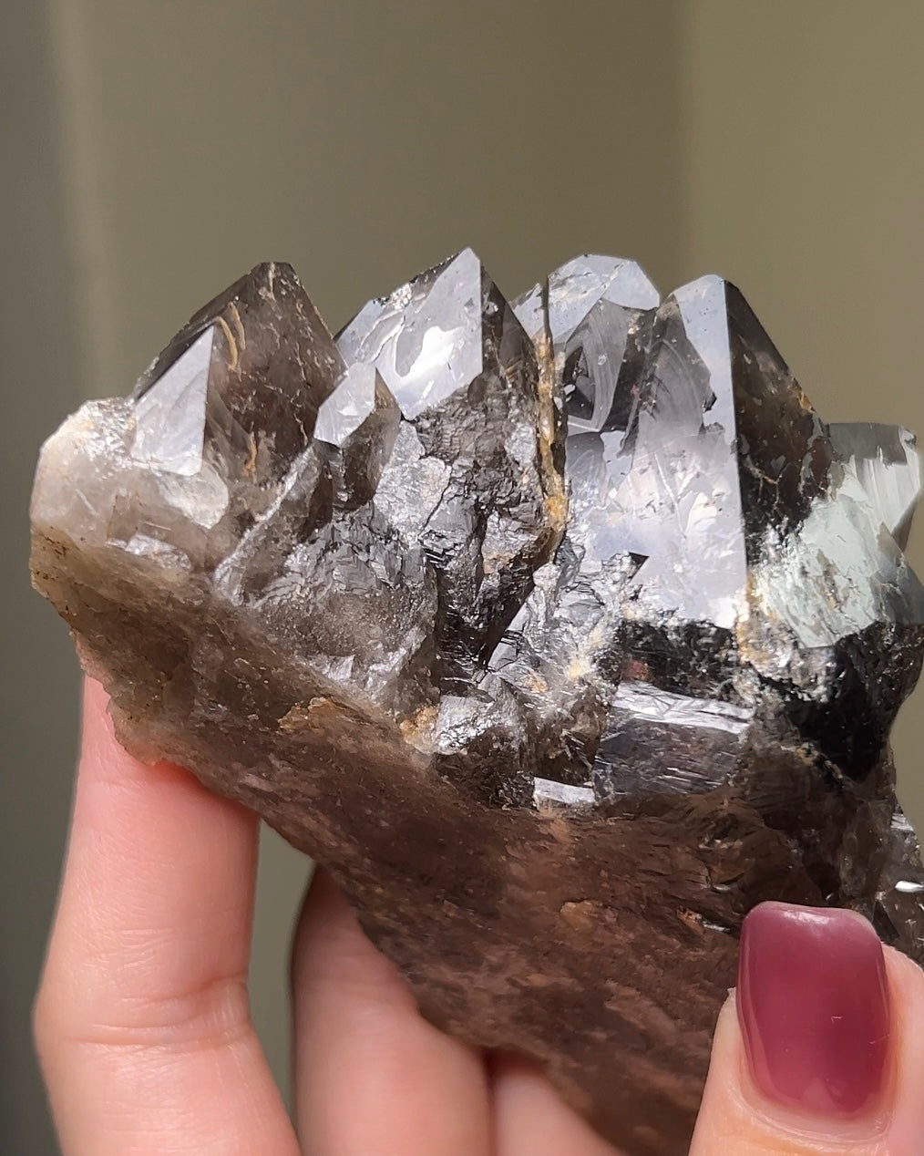 罕見的波士尼亞煙晶 smoky quartz from rare locality Bosnia Herzegovina shows elegant gradient of color and wild structure