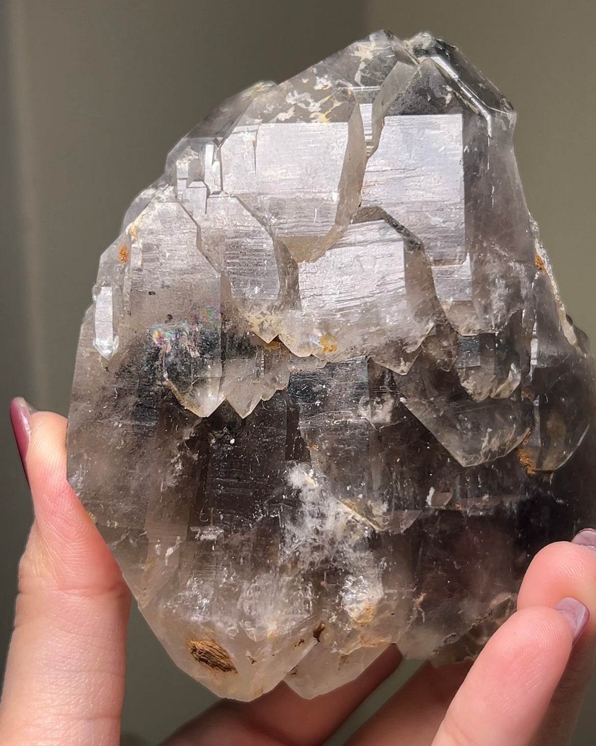 罕見的波士尼亞煙晶 smoky quartz from rare locality Bosnia Herzegovina shows elegant gradient of color and wild structure