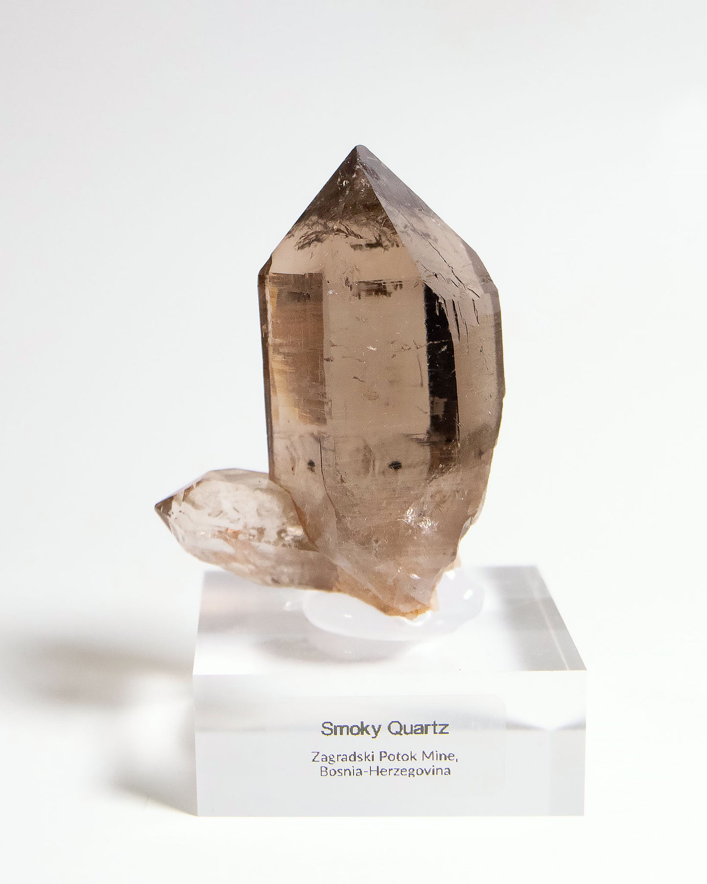 精品波士尼亞煙晶礦標 fine mineral specimen Bosnia Smoky quartz 