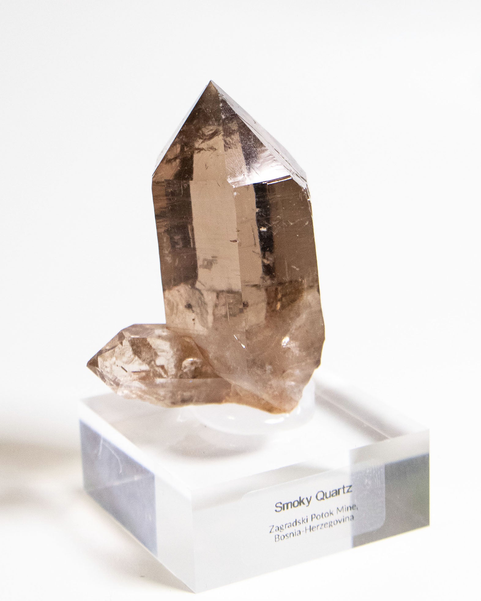 精品波士尼亞煙晶礦標 fine mineral specimen Bosnia Smoky quartz 