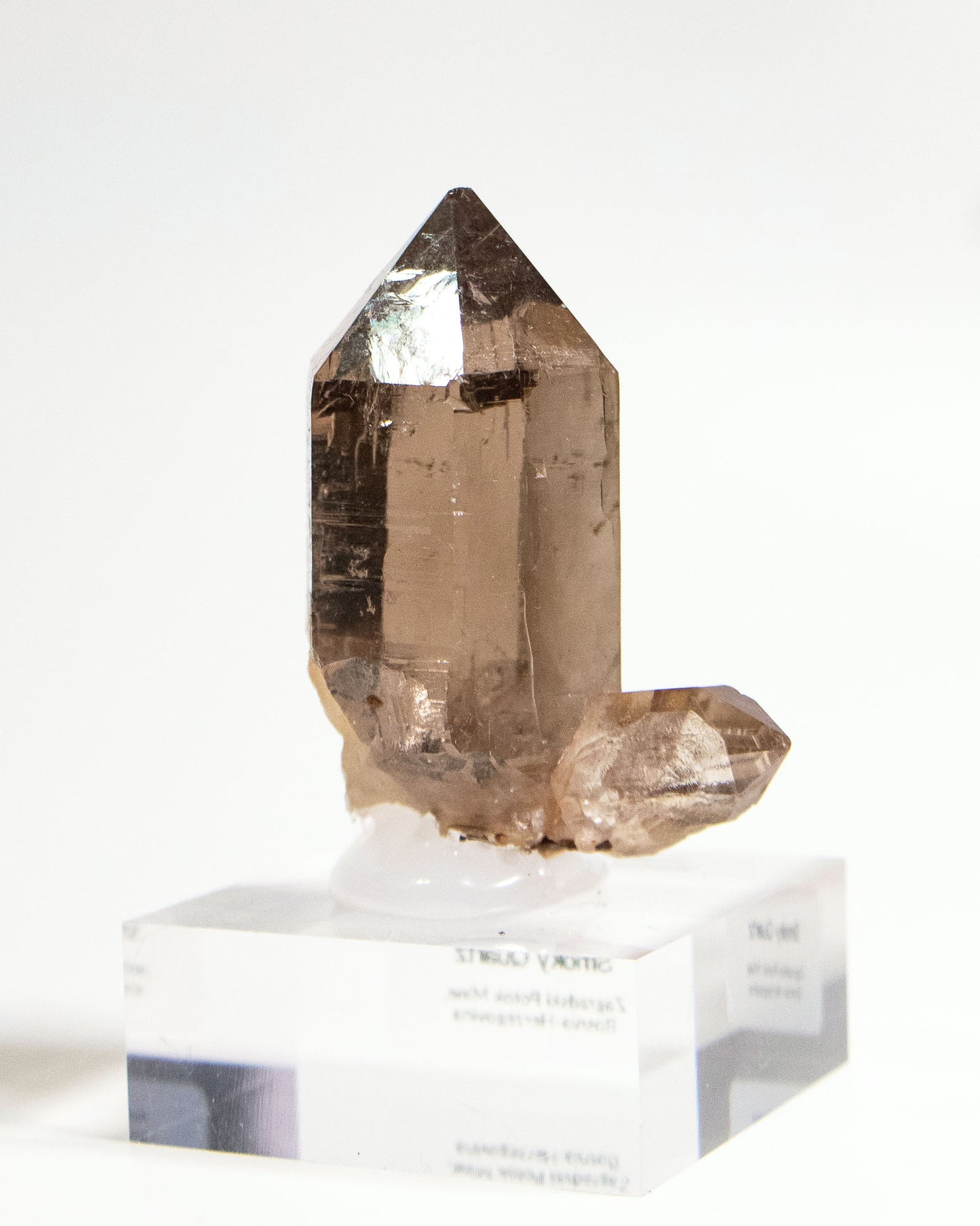 精品波士尼亞煙晶礦標 fine mineral specimen Bosnia Smoky quartz 