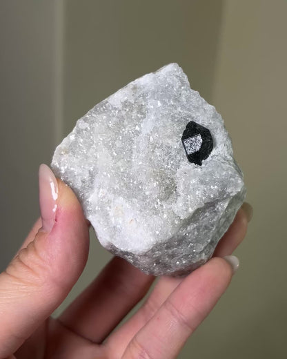 Black Quartz on Anhydrite