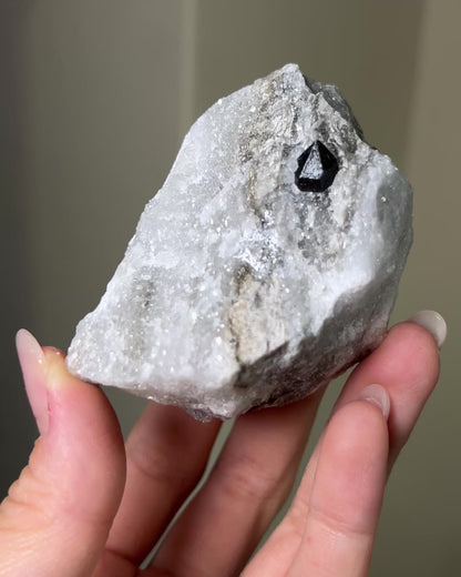 Black Quartz on Anhydrite