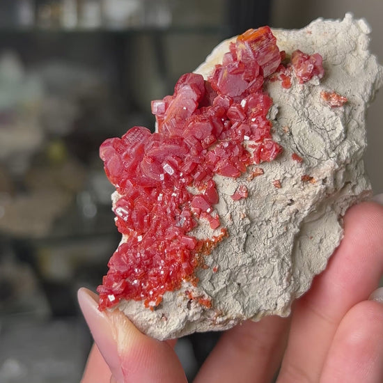 摩洛哥釩鉛礦來自Mibladen礦區vanadinite from Morocco