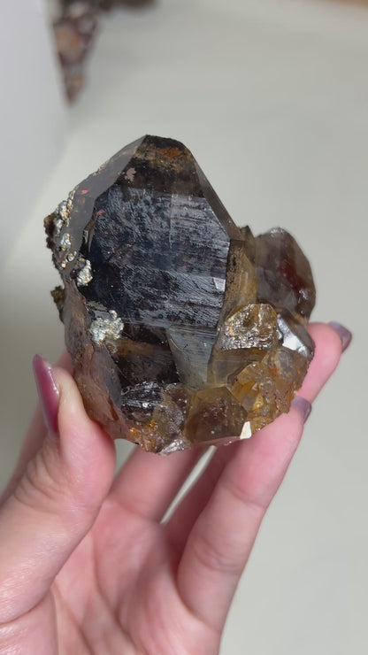 煙晶共生綠泥石 - 波士尼亞