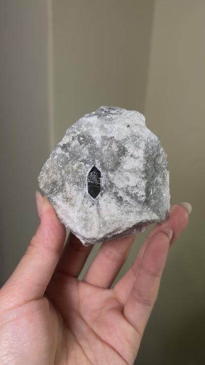 Black Quartz on Anhydrite - Reggio Emilia, Italy